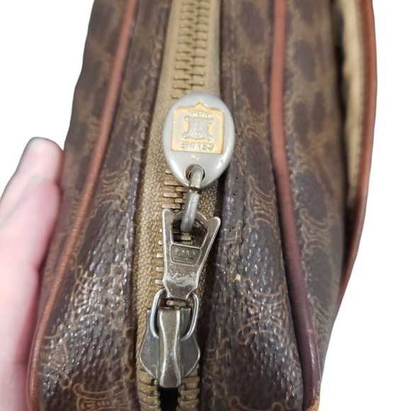 CELINE Macadam Blason Clutch Handbag VINTAGE Large PVC Coated canvas - Picture 4 of 9